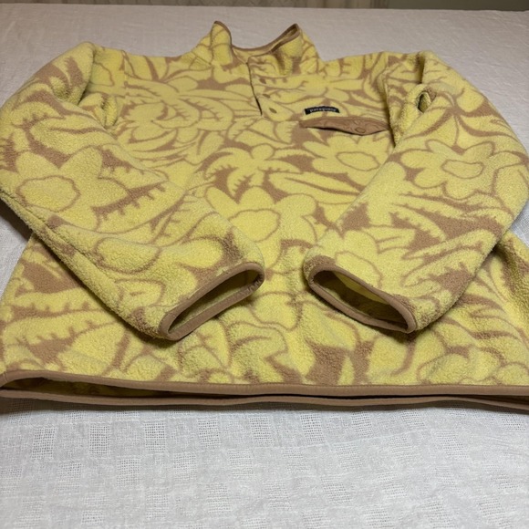 Patagonia Synchilla Pullover Womens Medium Yellow Floral Snap-T Fleece Jacket - Picture 3 of 9